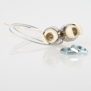 R7s Hochvolt Halogen Lampenfassung mit 20 cm Anschlussleitung &ndash; 250 V / 6 A / max. 1500 W &ndash; 2 Stck