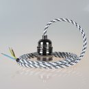 Textilkabel Pendelleitung schwarz-wei mit E27 Fassung...