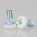 M4 Linsenschraube 8mm Metall wei mit Kreuzschlitz DIN...