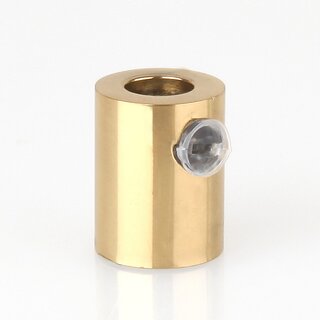 M10x1 Klemmnippel Zugentlastung aus Metall Messing poliert mit Innengewinde
