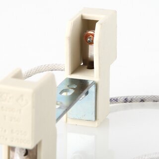 R7s Hochvolt Halogen Lampenfassung mit 22 cm Anschlussleitung &ndash; 250 V / 6 A &ndash;  Kontaktabstand 74,9mm