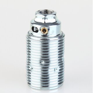 E14 Metall-Lampenfassung Premium verchromt mit Auengewinde, M10x1 IG