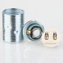 E14 Metall-Lampenfassung Premium verchromt mit Außengewinde, M10x1 IG