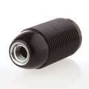 E14 Kunststoff-Lampenfassung schwarz mit M10x1 Gewindemantel