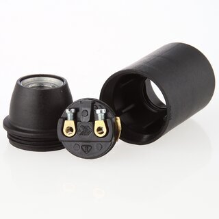 E14 Thermoplast-Lampenfassung schwarz mit M10x1 Innengewinde