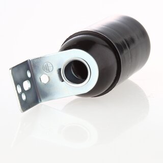 E14 Kunststoff Lampenfassung schwarz ohne Auengewinde mit Metall-Winkel