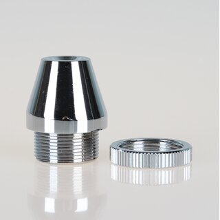 Fassungshalter 25x31mm verchromt mit GY6,35 Niedervolt Halogen-Fassung