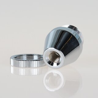Fassungshalter 25x31mm verchromt mit GY6,35 Niedervolt Halogen-Fassung