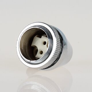 Fassungshalter 25x31mm verchromt mit GY6,35 Niedervolt Halogen-Fassung