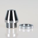 Fassungshalter 25×31 mm verchromt mit GY6,35 Niedervolt Halogenfassung