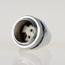 Fassungshalter 25×31 mm verchromt mit GY6,35 Niedervolt Halogenfassung