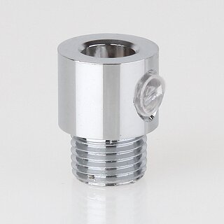 M10x1 Klemmnippel Zugentlastung aus Metall Verchromt mit Auengewinde
