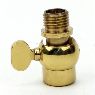 Lampen Kippgelenk 16x27 mm, Messing poliert, M10x1 Innengewinde auf M10x1 Auengewinde