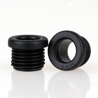 M10x1 Trompetennippel 10x9,5 mm, 7 mm lang, Rundbund, Kunststoff schwarz, ohne Verdrehschutz