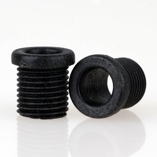 M10x1 Trompetennippel 12x12,5 mm, 10 mm lang, Rundbund, Kunststoff schwarz, ohne Verdrehschutz