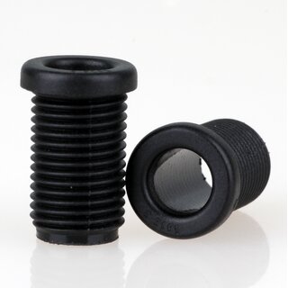 M10x1 Trompetennippel 12x17,5 mm, 15 mm lang, Rundbund, Kunststoff schwarz, ohne Verdrehschutz