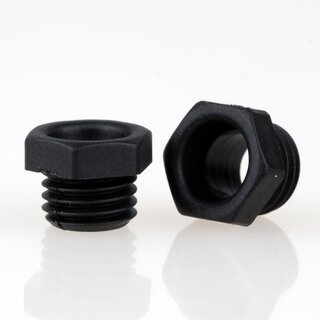 M8x1 Trompetennippel 10x8,5 mm, 6-kant, Kunststoff schwarz, ohne Verdrehschutz