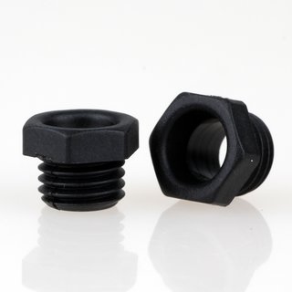 M8x1 Trompetennippel 10x8,5mm 6-kant Kunststoff schwarz ohne Verdrehschutz