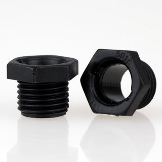 M10x1 Trompetennippel 12x10mm 6-kant 7mm lang Kunststoff schwarz ohne Verdrehschutz
