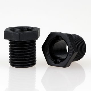 M10x1 Trompetennippel 12x13mm 6-kant 10mm lang Kunststoff schwarz ohne Verdrehschutz