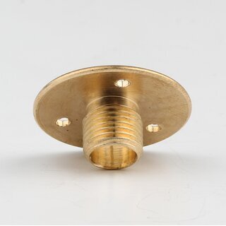 M10x1 Wandnippel / Scheiben-Nippel mit Aufbauscheibe, Messing poliert, 26x10 mm, Gewindehhe 8,5 mm