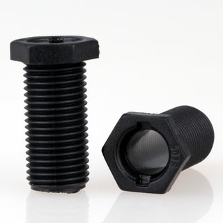 M10x1 Trompetennippel 12x23mm 6-kant 20mm lang Kunststoff schwarz ohne Verdrehschutz