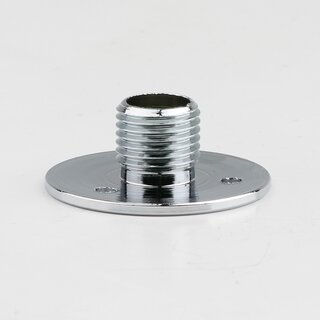 M10x1 Wandnippel / Scheiben-Nippel mit Aufbauscheibe, Metall verchromt, 26x10 mm, Gewindehhe 8,5 mm