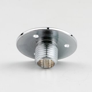 M10x1 Wandnippel / Scheiben-Nippel mit Aufbauscheibe, Metall verchromt, 26x10 mm, Gewindehhe 8,5 mm