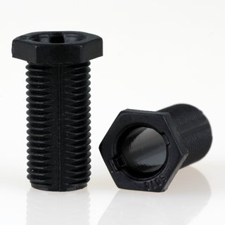 M10x1 Trompetennippel 12x23mm 6-kant 20mm lang Kunststoff schwarz mit Verdrehschutz