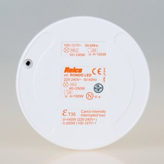 Schnur-Fudimmer wei 240V40-250W, HV-LED 4-100W Relco Rondo LED