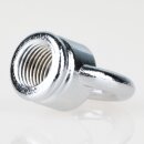 Ringnippel verchromt M10x1 Durchgangsgewinde – Druckguss, schwere Ausführung, Ø 22 mm