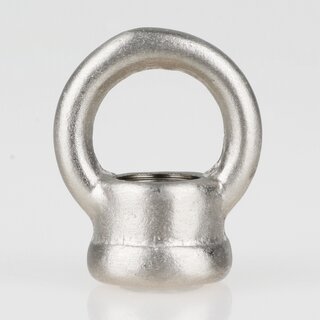 Ringnippel Messing nickel-matt M10x1 Durchgangsgewinde &ndash; Edelstahloptik, schwere Ausfhrung,  22 mm