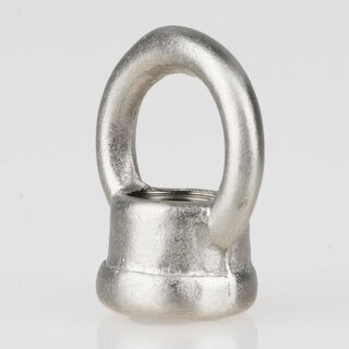 Ringnippel Messing nickel-matt M10x1 Durchgangsgewinde &ndash; Edelstahloptik, schwere Ausfhrung,  22 mm