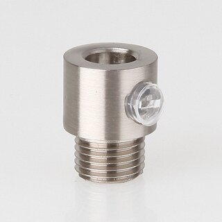M10x1 Klemmnippel Zugentlastung aus Metall Edelstahloptik mit Auengewinde