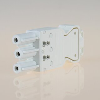 Schnellmontage-Steckverbinder Buchsenteil &ndash; 230V/16A &ndash; wei, Thermoplast, fr individuelle Verbindungsleitungen