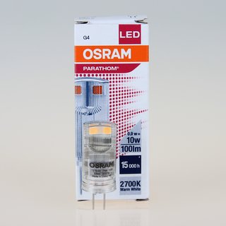 Osram LED-Stiftsockellampe, Parathom Pin G4/12V/0,9W=(10W) warmwei