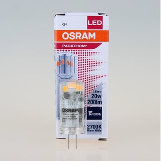 Osram LED-Stiftsockellampe, Parathom Pin G4/12V/1,8W=(20W) warmwei