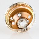 E27 Premium Lampenfassung Set vermessingt mit Metall-Zugentlaster, Stahlseil-Befestigung und 2 Schraubringe