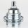 E27 Premium Lampenfassung Set verchromt mit Metall-Zugentlaster, Stahlseil-Befestigung und 2 Schraubringe