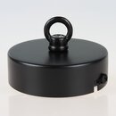 Lampen Baldachin 80  25 mm Metall schwarz mit Ringnippel...