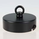 Lampen Baldachin 80x25 Metall schwarz mit Ringnippel 22mm...