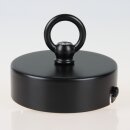 Lampen Baldachin 80 × 25 mm Metall schwarz mit Ringnippel 30 mm – für Kettenaufhängung