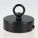 Lampen Baldachin 80  25 mm Metall schwarz mit Ringnippel...
