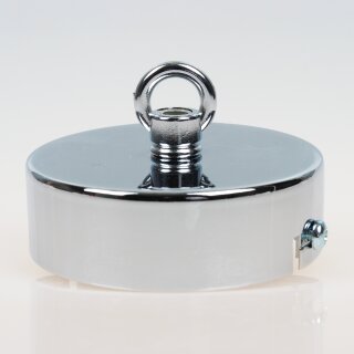 Lampen Baldachin 80 × 25 mm Metall verchromt mit Ringnippel 22 mm – für Kettenaufhängung