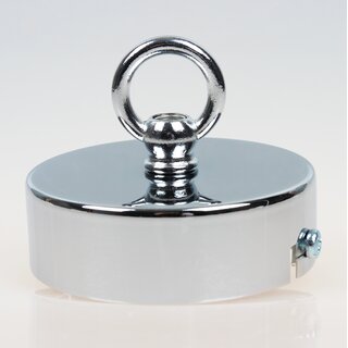 Lampen Baldachin 80  25 mm Metall verchromt mit Ringnippel 30 mm &ndash; fr Kettenaufhngung