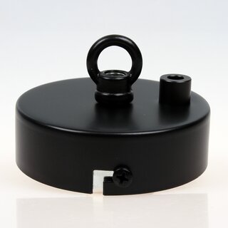 2-Loch Baldachin 80  25 mm Metall schwarz mit Ringnippel 22 mm &ndash; fr Kettenaufhngung