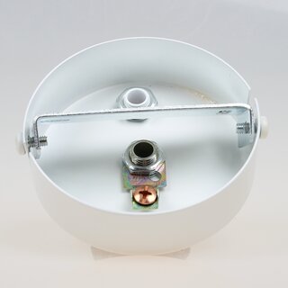 2-Loch Lampen Baldachin 80  25 mm Metall wei mit Ringnippel 22 mm &ndash; fr Kettenaufhngung