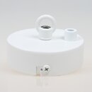 2-Loch Lampen Baldachin 80  25 mm Metall wei mit...