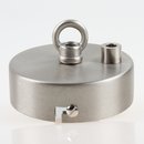 2 Loch Lampen Baldachin 80x25 Metall edelstahloptik mit...