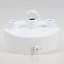 3-Loch Lampen Baldachin 80  25 mm Metall wei mit...